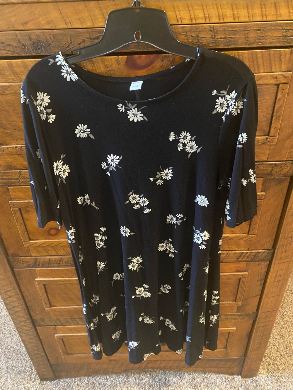Old Navy black floral slip on dress